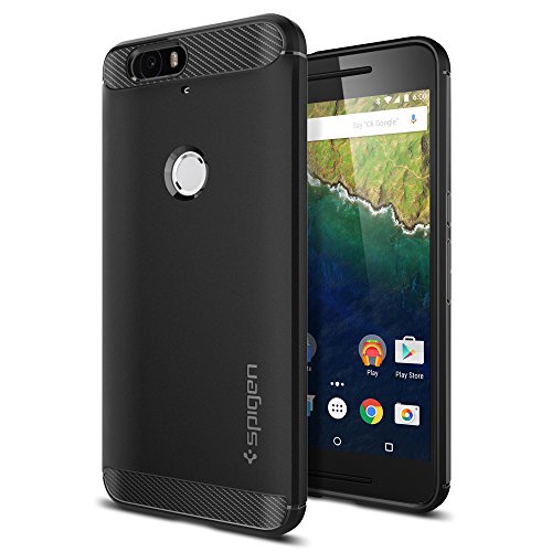 【Spigen】Nexus 6P ケース, カプセル ウルトラ ラギッド [ 落下 衝撃 吸収 ] 米軍MIL規格取得 耐衝撃カバー ネクサス 6P対応 (Nexus 6P, ブラック 【SGP11797】)